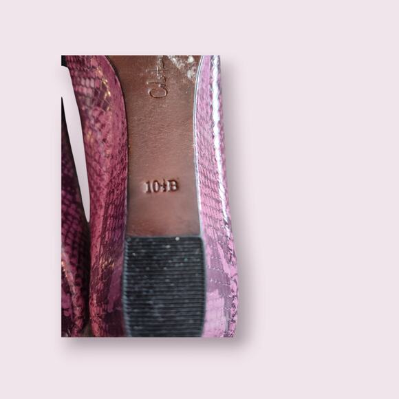 Cole Haan Air Women's Purple Snakeskin Style Peep Toe Wedge Pump Sz 10.5 B‎ - Picture 7 of 9